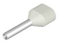 Antgalis laidui izoliuotas 2x0.50mm² baltas 14mm/8, 9037380000 Weidmuller H0.5/14D-ZH-W