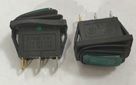 Jungiklis klavišinis, ON-OFF, fiks, 3k. 15A/250Vac, 29x10mm, SPST, hermetzuotas, žalias, šviečiantis LEMP 230V KE/MI/LI/220G/H