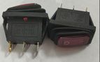 Rocker switch; ON-OFF, fixed, 3pins. 15A/250Vac, 29x10mm, SPST, waterproof, red LAMP 230V KE/MI/LI/220R/H