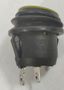 Rocker switch; ON-OFF, fixed, 2pins. 6A/250Vac, Ø19.8mm, SPST, round, waterproof, yellow KE/RO/Y/H