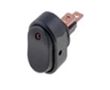 Jungiklis klavišinis, ON-OFF, fiks, 3k. 20A/12Vdc, Ø12.2mm, SPST, juodas, šviečiantis raudonas LED 12VDC KE/ROE/LI/12R