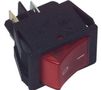 Rocker switch; ON-OFF, fixed, 4pins. 16A/250Vac, 22x30mm, SPST, red NEON illumination KE/BI/LI/220/R