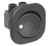 Jungiklis klavišinis, ON-OFF, fiks, 2k. 6A/250Vac, Ø19.8mm, SPST, apvalus juodas KE/RO/BL-V 5900804016793; 5901436724551