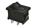 Rocker switch; ON-OFF, fixed, 2pins. 3A/250Vac, 18.8x12.9x14.4mm SPST black Highly KE/SM/BL2