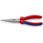 KNIPEX 26 12 200 Snipe Nose Side Cutting Pliers (Stork Beak Pliers) with multi-component grips black atramentized 200 mm KNIP/2612200