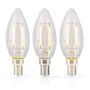 LED Filament Bulb E14 | Candle | 2 W | 250 lm | 2700 K | Warm White | Retro Style | 3 pcs | Clear LBFE14C351P3 5412810400102