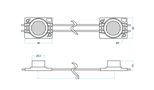 LED module EDGE 12V, 2W, 195lm, 12/56° IP67, cold white, for edge illumination LEDM-EDGE-280W