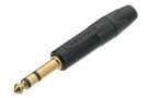 3 pole 1/4" professional phone plug, gold contacts, black shell NTR-NP3X-B