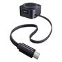 Belaidis magnetinis Qi2 įkroviklis PicoGo 15W su ištraukiamu 67W USB-C kabeliu, juodas P10276800123-00