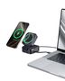 Belaidis magnetinis Qi2 įkroviklis PicoGo 15W su ištraukiamu 67W USB-C kabeliu, juodas P10276800123-00