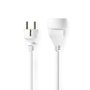 Power Extension Cable | Plug with earth contact male | Plug with earth contact female | Straight | Straight | Nickel Plated | 3.00 m | Round | White | Shrink Pack PEXC103EWT