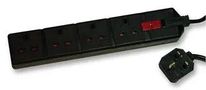 POWER OUTLET STRIP, 4 OUTLET, 2M, 240V EXS13/42 BLACK