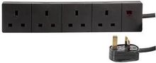 EXTENSION LEAD 4 GANG 3M BLACK 9988B-3M
