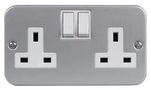 SOCKET SWITCHED, METALCLAD, 2GANG 9498SMB
