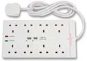 EXTENSION LEAD 8 WAY SURGE PROTECTED 2808SU