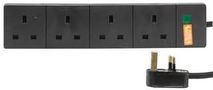 EXTENSION LEAD 4 GANG SURGE BLK 6M PELB1170