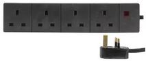 EXTENSION LEAD 4 GANG BLACK 3M 9988N BLACK -3M