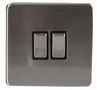 SWITCH 2 GANG BRUSHED CHROME BC1802
