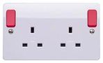 SOCKET SWITCHED 13A 2G DP OUT/BRD K2746D1WHI