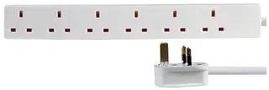 EXTENSION LEAD SIX GANG 2M 1596 2M