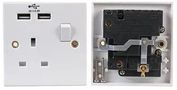 SINGLE SWITCHED SKT WITH TWIN USB 2.4A 1213U