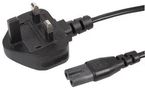 POWER CORD, UK-IEC 60320 C7, 500MM, BLK PEL00808