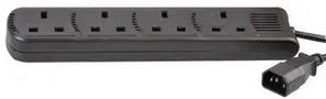 IEC C14 TO 4 GANG MAINS SOCKET BLK 1M PEL01204