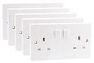 SWITCHED SOCKET 2 GANG SP 5 PACK PELB1122