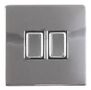 LIGHT SWITCH 2G 2W P-CHROME SCREWLESS PELB1129