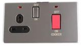45A COOKER SWITCH-SOCKET S-STEEL PELB1154