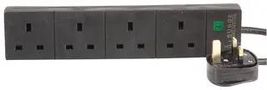 EXTENSION LEAD 4 GANG SURGE BLK 4M PELB1167