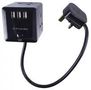 EXTENSION LEAD 3G CUBE, 3 USB BLACK 0.5M PELB1479