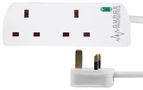 EXTENSION LEAD 2 GANG SURGE WHITE 7.5M PELB1988