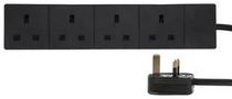 EXTENSION LEAD 4 GANG 7.5M BLACK PELB1999.