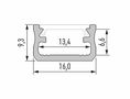 Profilis aliuminis anoduotas baltas LED juostoms paviršinis, A, 2.02m LUMINES PROF-A-2Mw