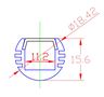 Anodized aluminum profile for LED strips, round type, length 2m PROF-SR18-2M