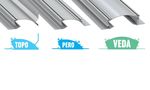 Profilis aliuminis anoduotas LED juostoms įleidžiamas, priglaistomas, TOPO, 2.02m LUMINES PROF-TOPO-2Ms 5902973367713