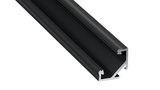 Profilis aliuminis juodas anoduotas LED juostoms kampinis, paviršinis C, 3m LUMINES PROF-C-3Mb