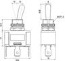Tumbleris ON-OFF-ON 3k. 3pad. su fiksacija 250V 6A SP3T vidutinis ilga juoda svirtelė R13-416D2-06