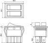 Jungiklis klavišinis, ON-ON, fiks, 6k. 10A/250Vac, 32x22x26.6mm dvigubas SPST raudonas R13-90P-CC
