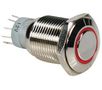 Vandal resistant push button; OFF-(ON) nonfixed, 4pins;3A/250VAC, DPST 1NO 1NC red illumination R1600R 5410329380632