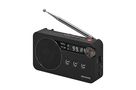 Radijo imtuvas FM įkraunamas su USB/microSD/3.5mm lizdu, juodas RS-77PLL/BK
