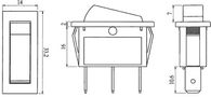 Jungiklis klavišinis, ON-OFF, fiks, 2k. 10A/250Vac, 33.2x14mm SPST juodas RS13-91A-01