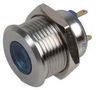 LED INDICATOR, 19MM FLAT BLUE 12V BR/ST RJS01-19I-170P-B-BS-12V-67J