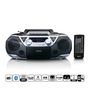 Portable Boombox with DAB+/FM radio, Bluetooth®, CD, Cassette Recorder and USB player Silver SCD-720SI 8711902065043