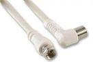 COAX SKT R/A TO F MALE W 1M JR9088/1M WHITE-ROHS