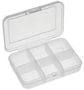 STORAGE BOX, 6 COMPARTMENT, CLEAR 1026N