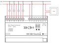 DALI sistemos valdiklis TRIAC 4x400W, 4 kanalų, DIN, TRIAC 100-240V, Sunricher SR-2303AC-4CH-DIN