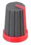 KNOB, SOFT TOUCH, SPLINED SHAFT, RED CR-MS-1