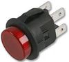 PB SWITCH, DPST, 16A, 250V, PANEL, RED MCLC210-8-K-D-ET-2B